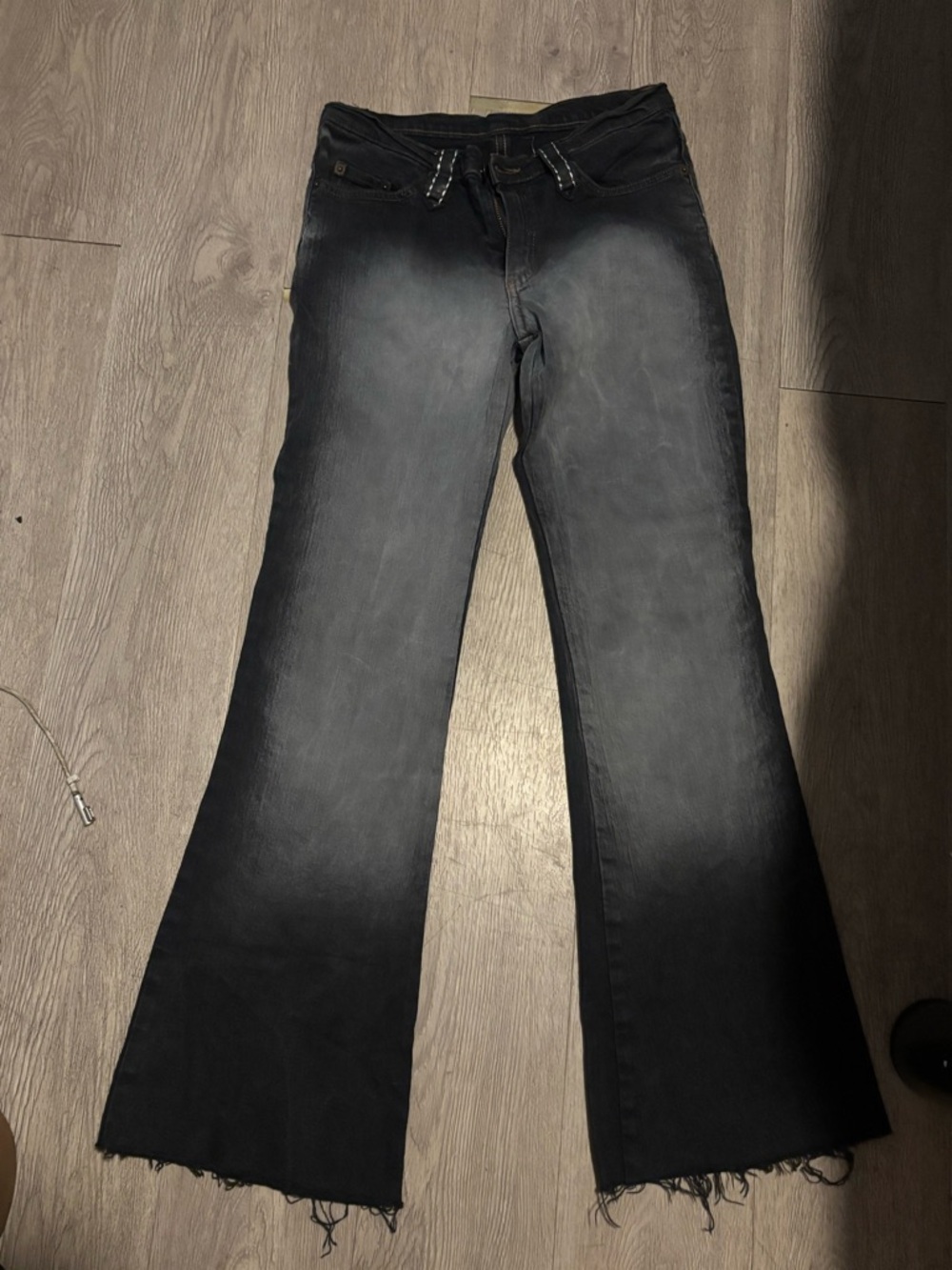Washed Black High-Rise Flare Jeans